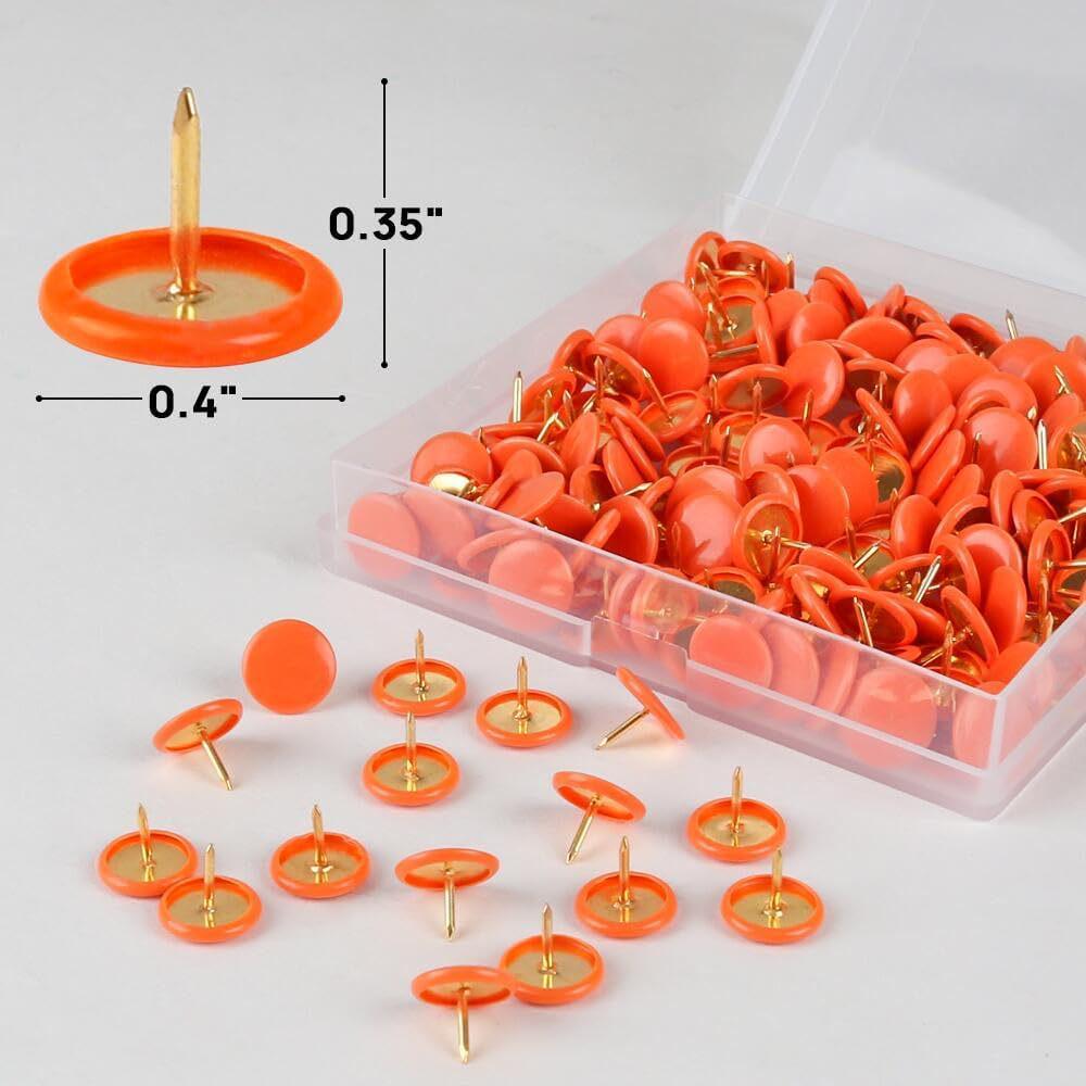 100-Piece Box of Color-Selectable Plastic-Coated T-Pins for Creative Projects, Large-Headed American Pushpins