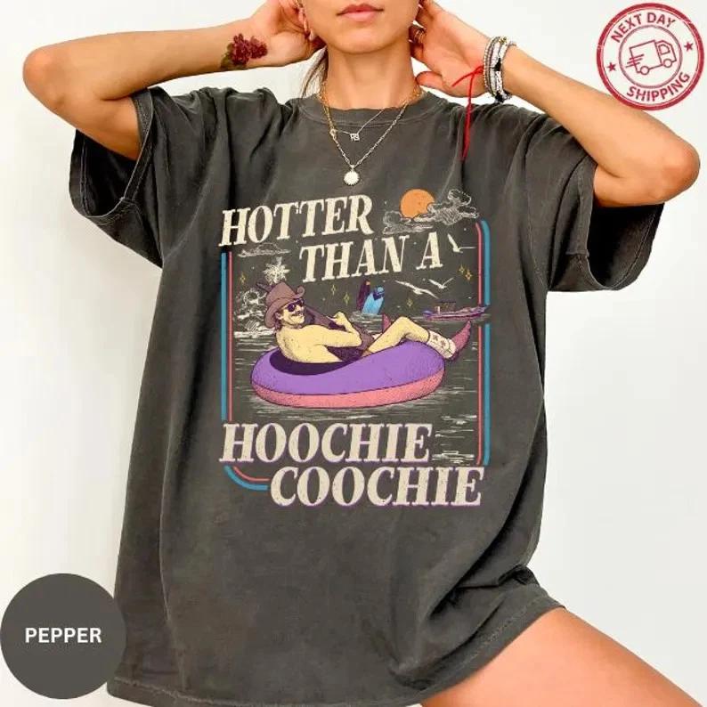 Hotter Than A Hoochie Coochie Shirt Vintage Country Music Summer Tee XL