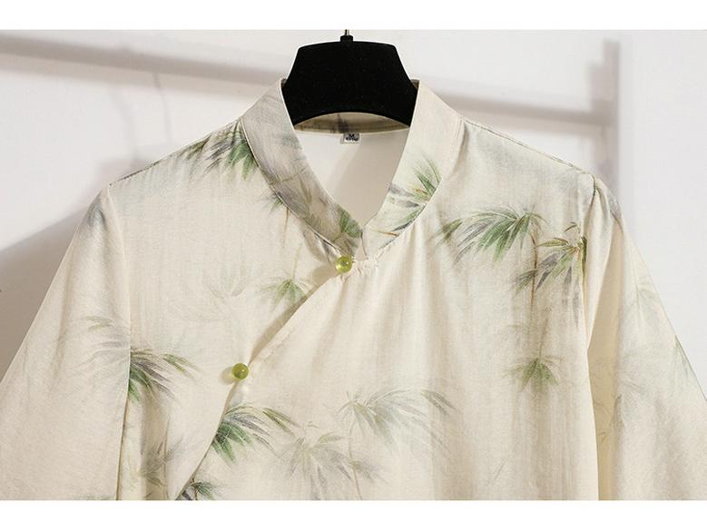 Plus Size Women's Chinese Hanfu Retro Top & Slimming Cheongsam Skirt Suit