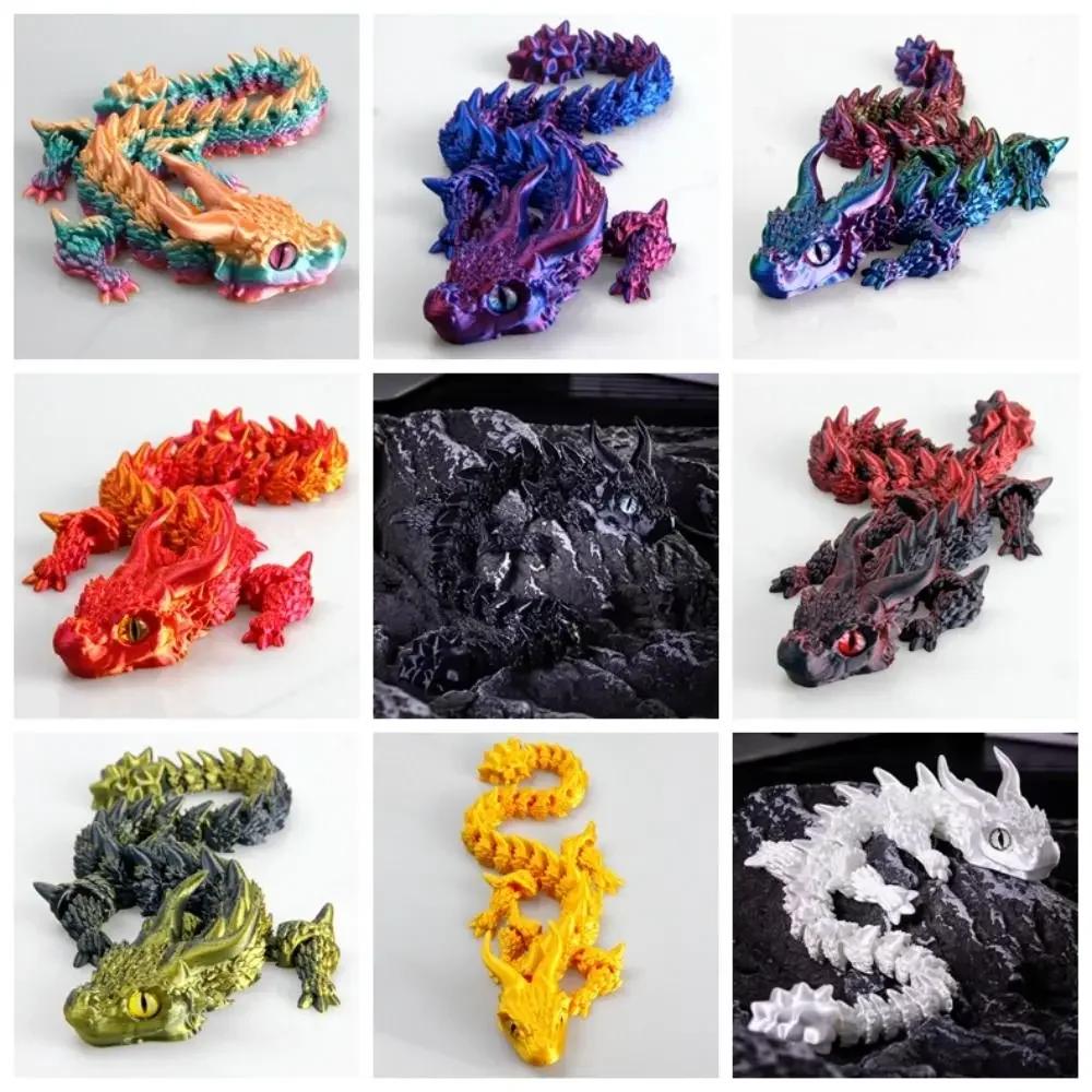 31,5 cm Smocze Rękodzieło Drukowane 3D Prezent Ozdoba na Biurko Smoczek ze Stawami Wystrój Domu i Biura Ruchome Stawy Zabawka Fidget Dorośli Dzieci