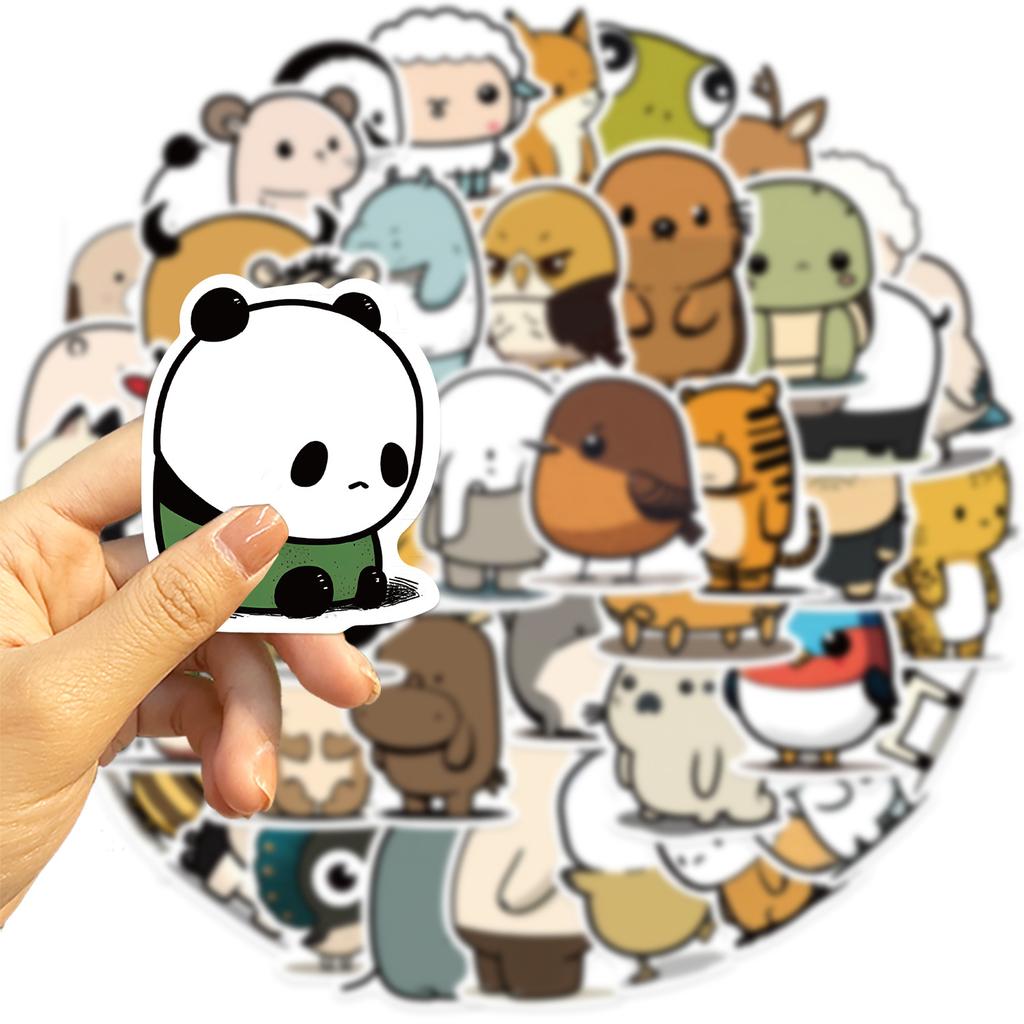 50 Cute Simple Animal Graffiti Stickers Guitar Notebook Suitcase DIY Waterproof Stickers