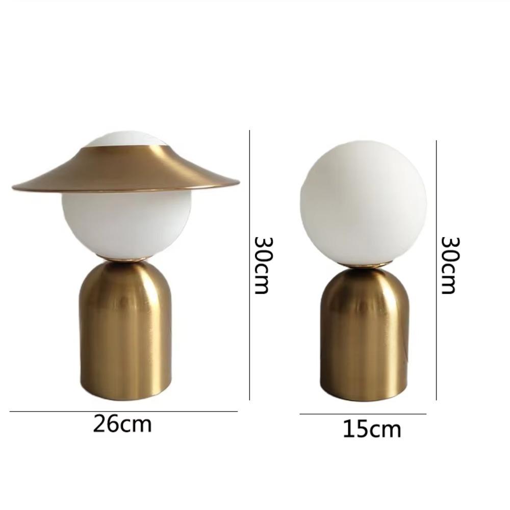 ADELIER Nordic Glass Ball Led Table Lamp Gold Metal Table Light Home Decor Living Room Bedside Lamp Study Desk Lamp Book Light
