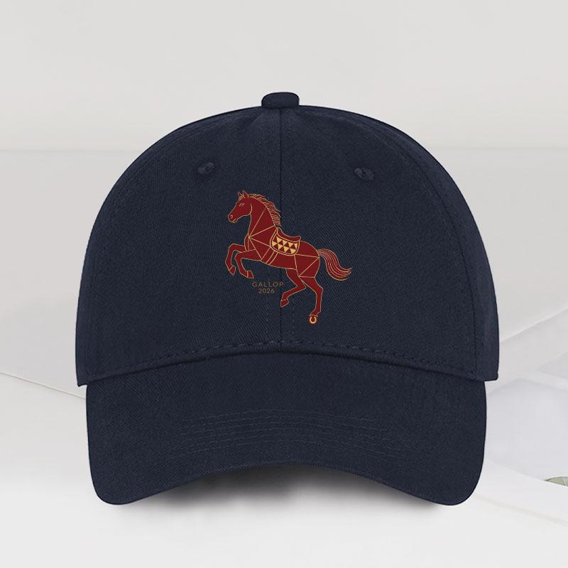 Gallop 2026 Horse Print Baseball Cap Year of the Horse Retro Style Daily Commute & New Year Gatherings Year of the Horse Gift