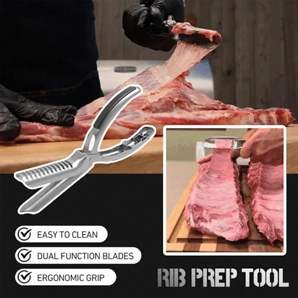 

Ergonomic Non-Slip Grip BBQ Rib Preparation Tool Easy Membrane Removal Rib Skinner Butcher Tool 1PC
