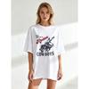 Oversized T Shirt Black Rodeo Cowboys Graphic Print Western Theme Casual Wear