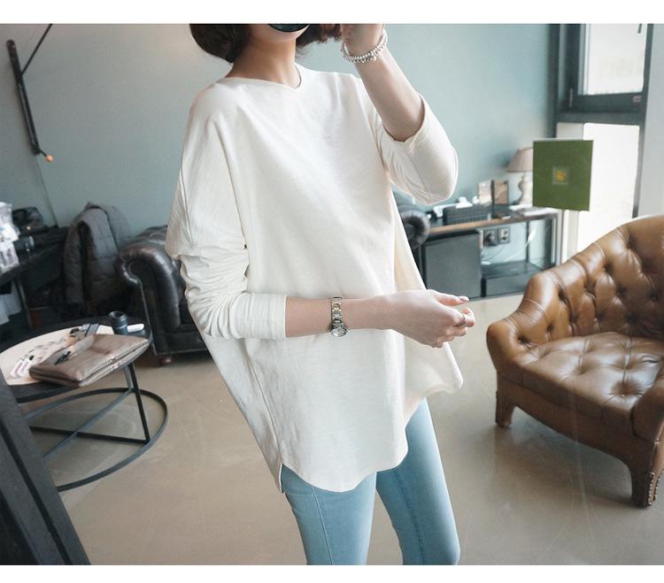 Women s 2025 Brushed White Long-Sleeve Slimming T-Shirt L