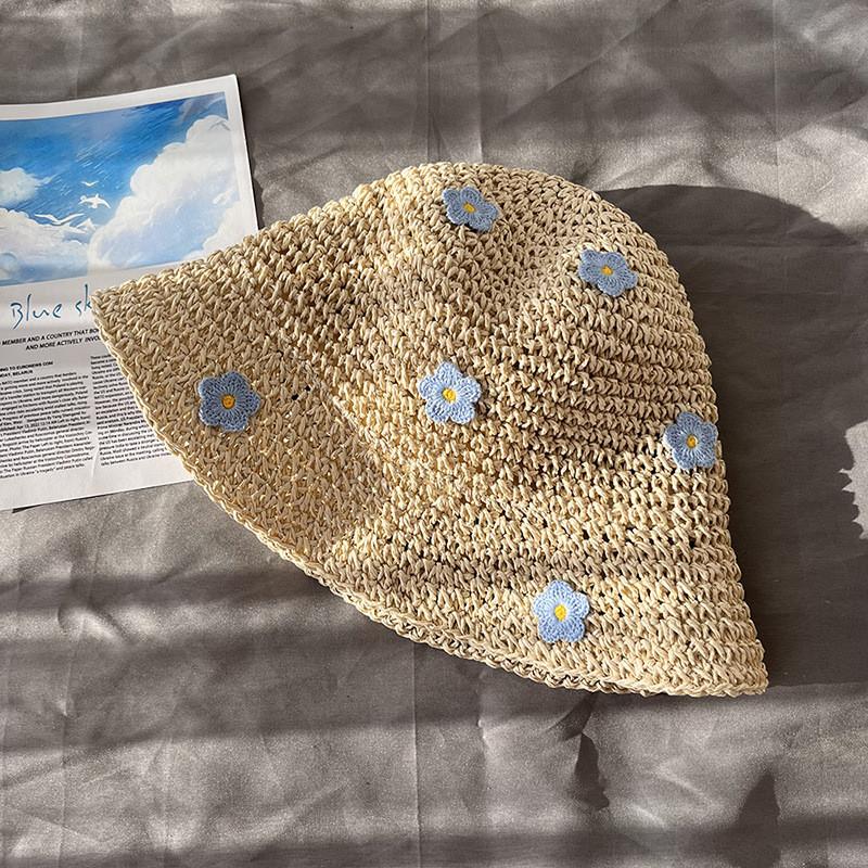 Flower Pattern Fisherman Hat Made Of Breathable Bamboo Fiber For Sun Protection