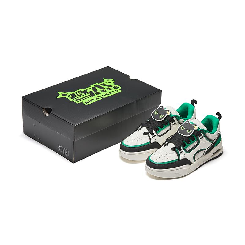 Anta Life Series Classic Versatile Four Year Special Edition Durable Breathable Low Top Skate Shoes Men sneaker White Black Green 112538041R-1