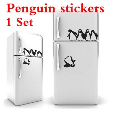 Funny Penguin Kitchen Fridge Sticker Decals Dining Room Decorative Wall Stickers