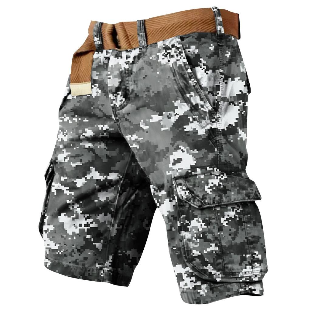 Men's Independence Day Printed Multi Pocket Workwear Shorts