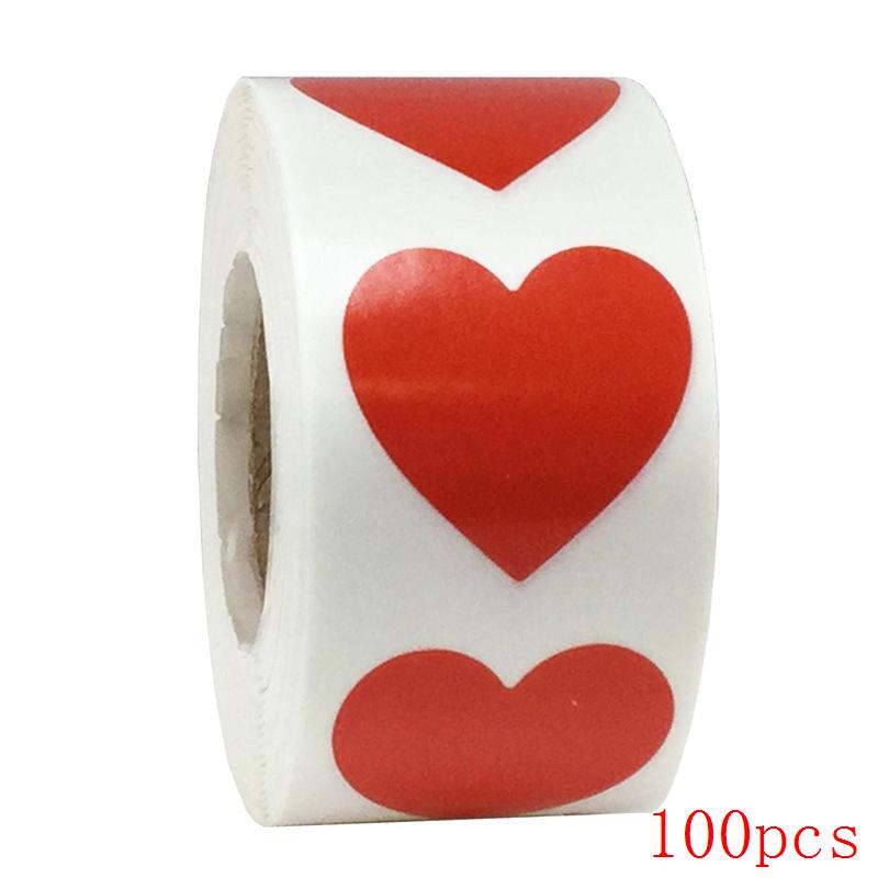 Heart Red Stickers Seal Labels 50-500Pcs Labels Stickers Scrapbooking For Package And Wedding Decoration Stationery Sticker