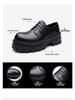 Herren Schwarze Leder Schuhe mit Höhenerhöhung - Dicke Sohle, Big-Toe-Design, Ideal für Hochzeiten und Geschäft.