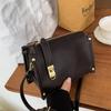 Soft leather lock square box messenger bag women's shoulder bag