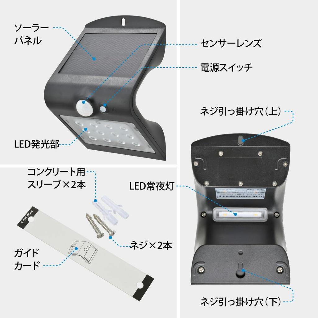 OHM LT-SBF22DW 06-5212 Lampa ścienna z czujnikiem ruchu zasilana energią słoneczną, Zewnętrzna, 200 lumenów, ze światłem nocnym, OHM Electric