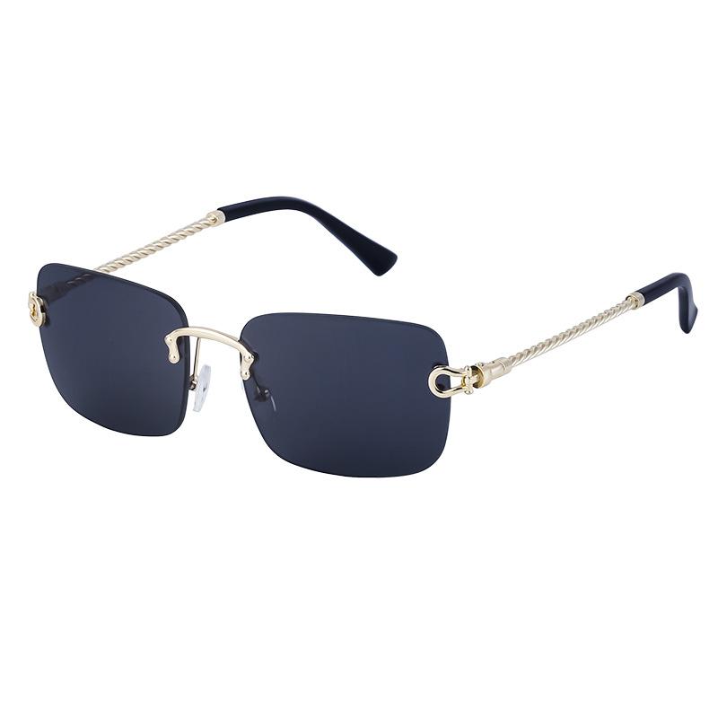 Boîte à lunettes de soleil sans monture avec bordure Lunettes de soleil Homme Lunettes tendance