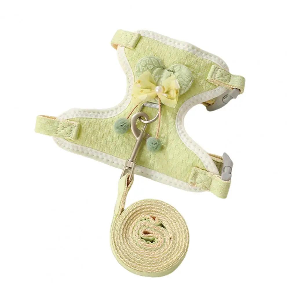 

Сетчатая шлейка для домашних животных, регулируемая, высококачественная, набор шлейки для домашних животных, буксировочный трос для кошек, стильный летний уличный галстук-бабочка для домашних животных, тяговый трос S