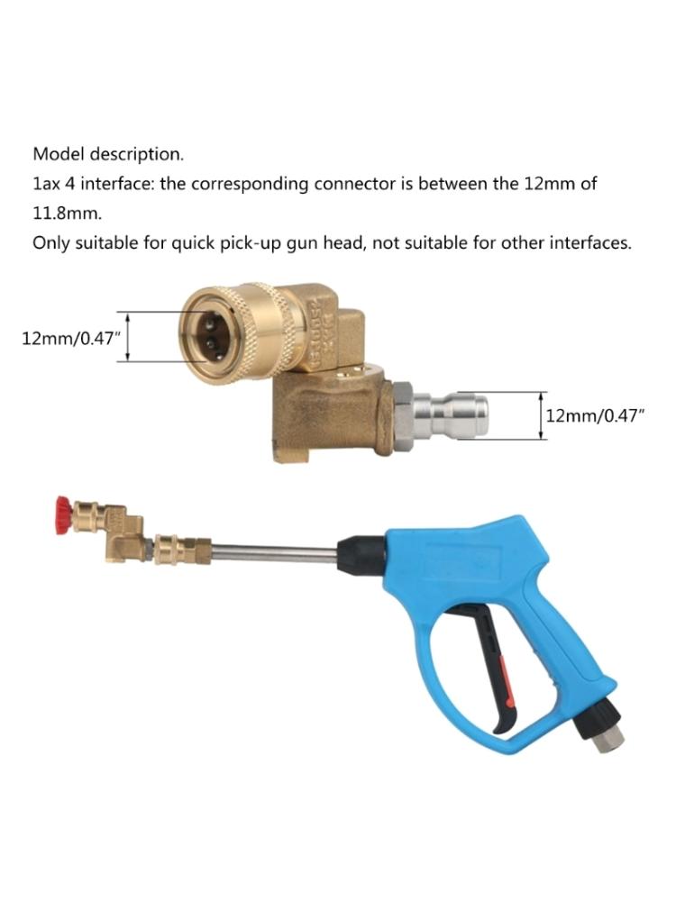 Pressure Washer Spray Nozzle Cleaning Hard To Reach Area Quick Connecting 360 Degree Pivoting Coupler Cleaning Connector