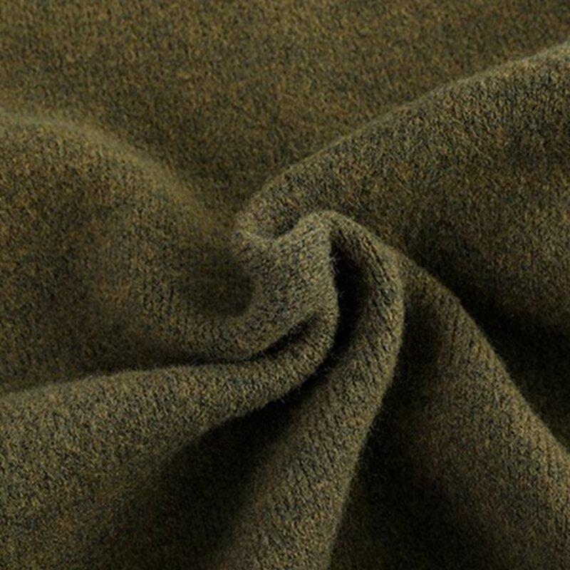 Thickened Knitted Cardigan Men's Autumn Winter Trendy Crew Neck Sweater Korean Pure Color Simple Design Cool Youth Sweater