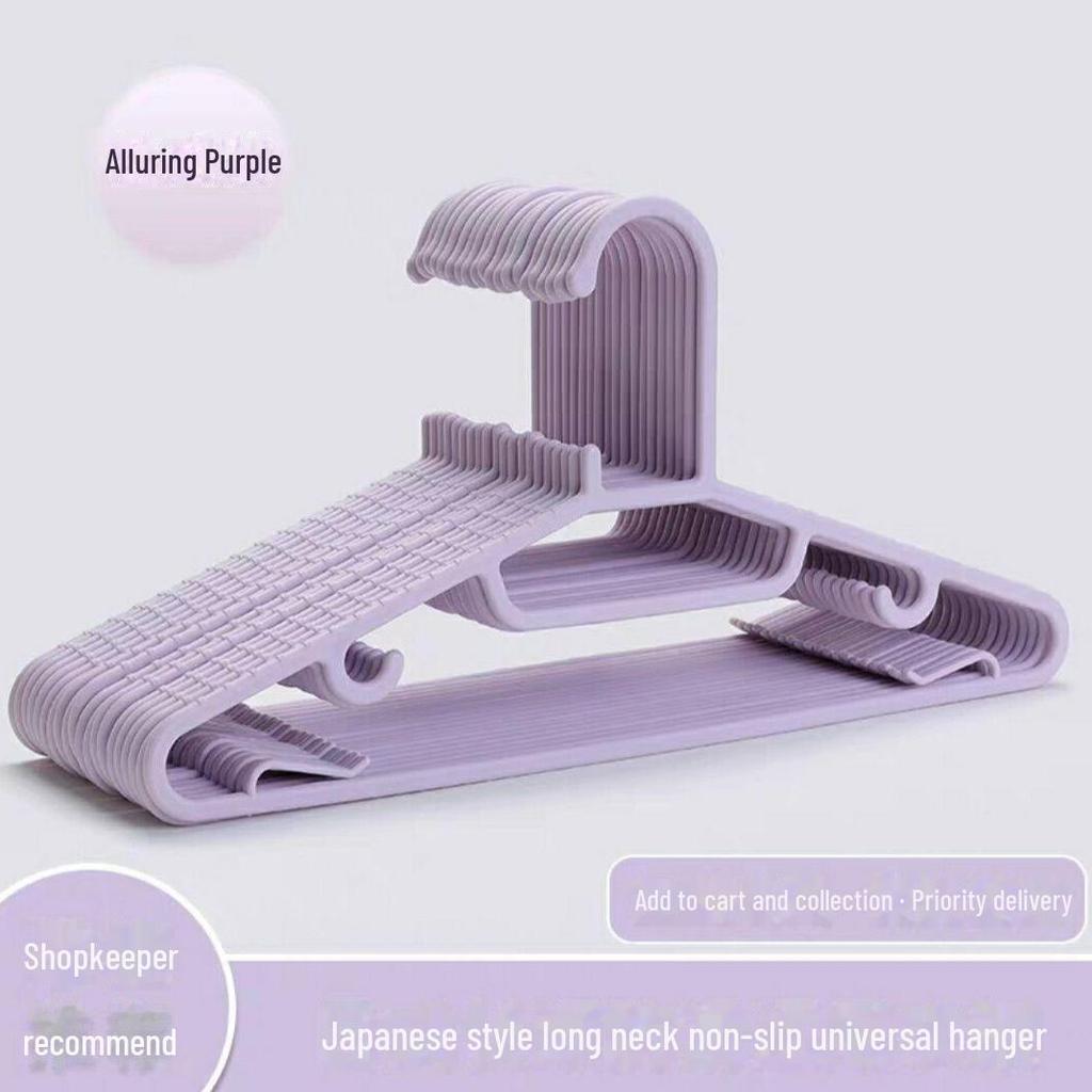 Widened Plastic Adult Clothes Hanger for Suits and Household Use