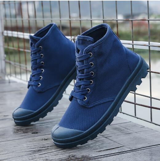 Tongue One-piece Shoes High-top Canvas Boots Anti-collision Outdoor Mountaineering Leisure Sports Men's Canvas Shoes M011