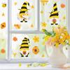 Honey Bumble Bee Gnome Window Clings Glass Wall Stickers Decals Decor for Spring Home Office Party Supplies