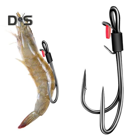 5/10 ks Dvojitý rybářský háček Heavy Duty Živé krevety Držák návnady Háček Ostnatý háček Sladkovodní Mořský rybářský háček Příslušenství k rybolovu