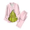 Women's 2 Piece Printed Suit Long Sleeve Button Up Top Wide Leg Pants Suit Set Pajamas Home Casual Suit