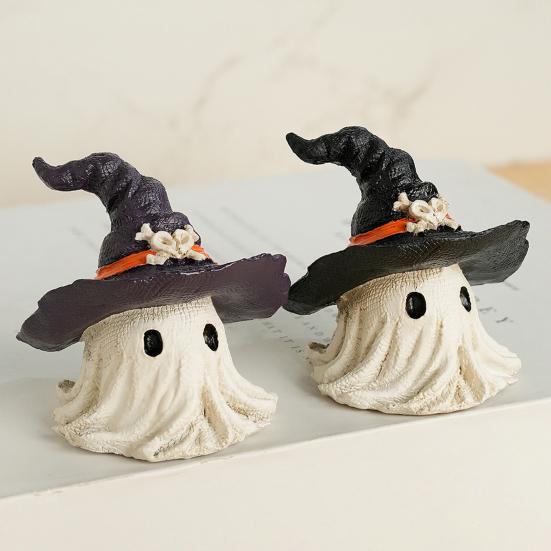 Halloween Ornament Ghost Wearing Witch Shape Statue Indoor Outdoor Display Statue Haunted House Ghost Ornament