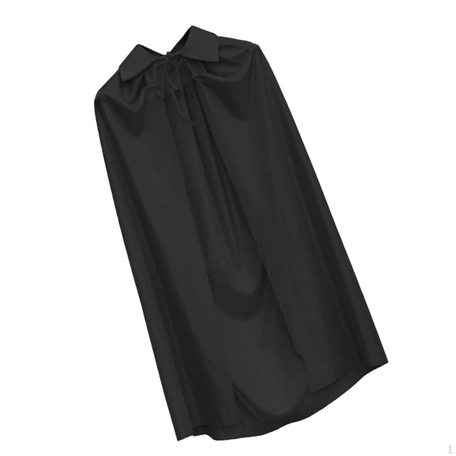 

Плащ-накидка на Хэллоуин Волшебник Ведьма Дьявол Костюм Рождественские мероприятия 90cm_Black No Hood