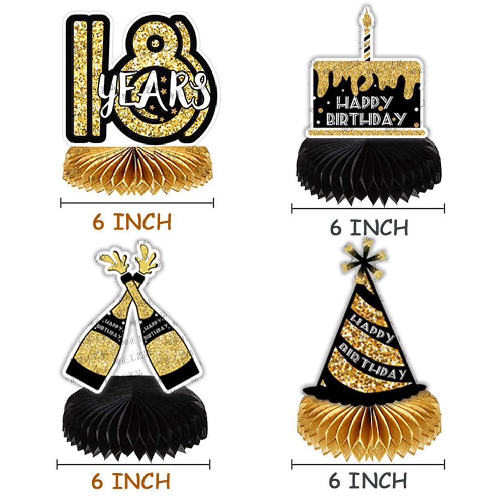 8 Pcs/set Paper Birthday Party Honeycomb Ball Decoration 18/40/50/60-year-old Desktop Gifts Decoration Photo Favor Booth Props