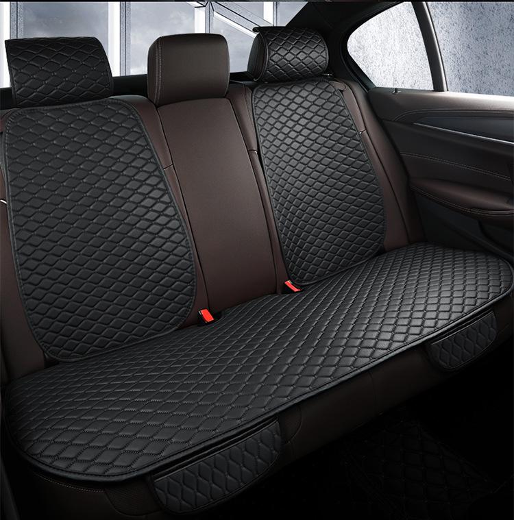 Universal Leather Car Seat Cushion Set with Backrest, Tie-Free Design, Four Seasons Use