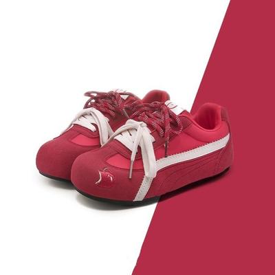 Korean Version of Fashion Versatile Color Matching German Training Shoes Women's 2025 New Double Lace-up Flat-bottomed Sports and Leisure Forrest
