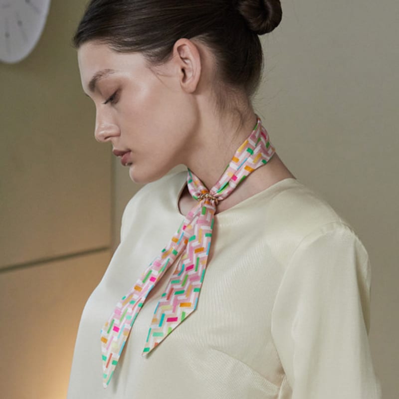 ANA MAISON It Tetris Twilly Silk Scarf [PMT-1409]
