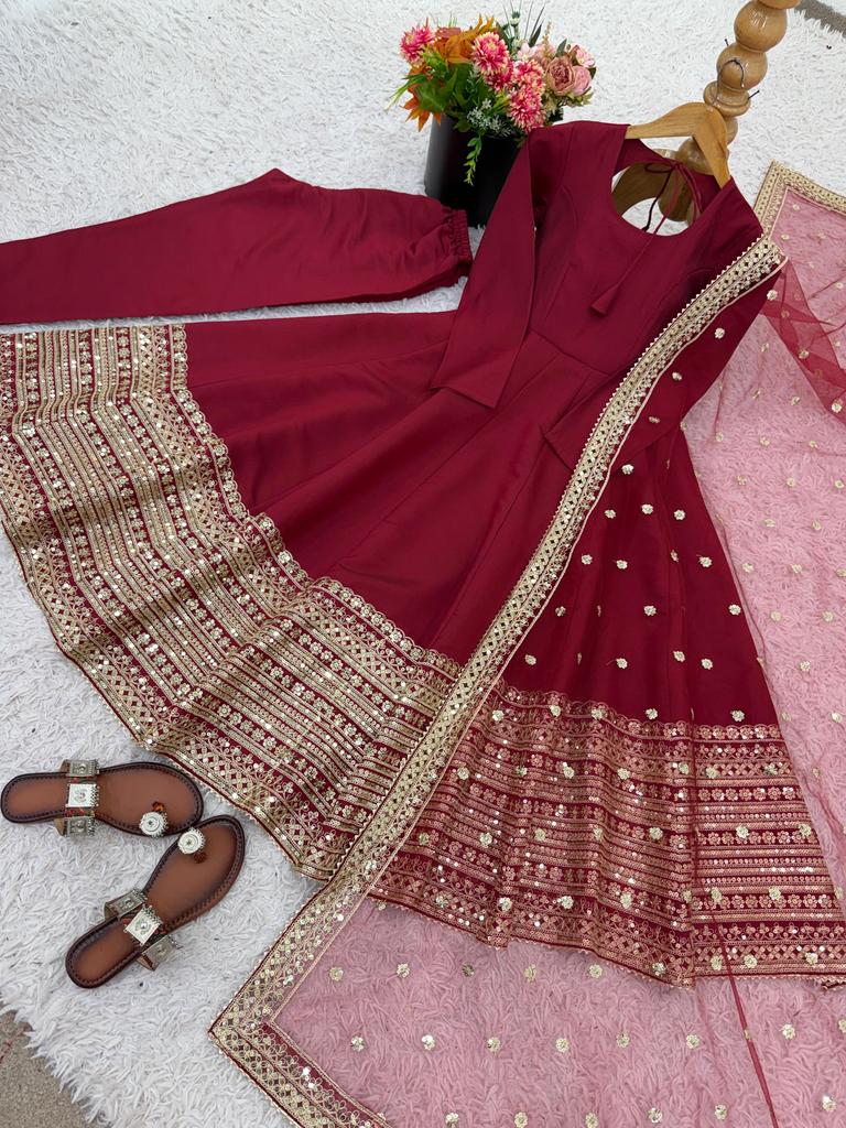 Women Bollywood Anarkali Long Gown Salwar Suit Indian Designer Party Wear Salwar Kameez