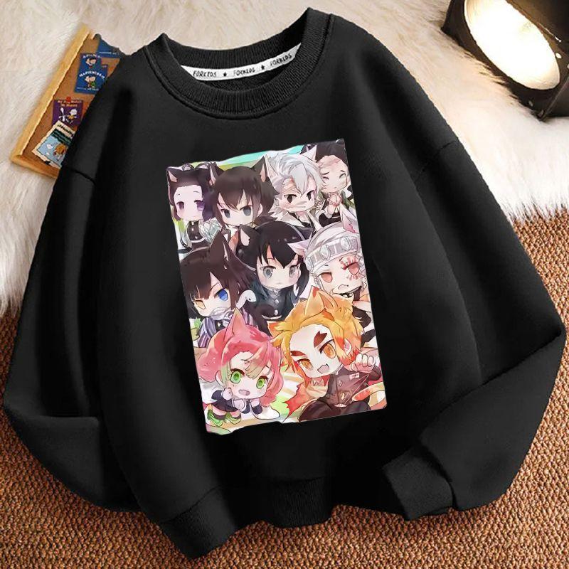 Children's Loose Demon Slayer Hoodie, Spring and Autumn Boys' and Girls' Casual Hoodie