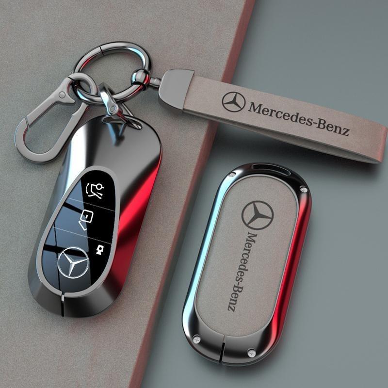 Q1984Zinc Alloy Leather Car Remote Key Case Shell Bag For Mercedes Benz A C E S G Class W177 W205 W213 X167 W222 CLA GLE GLB GLS AMG