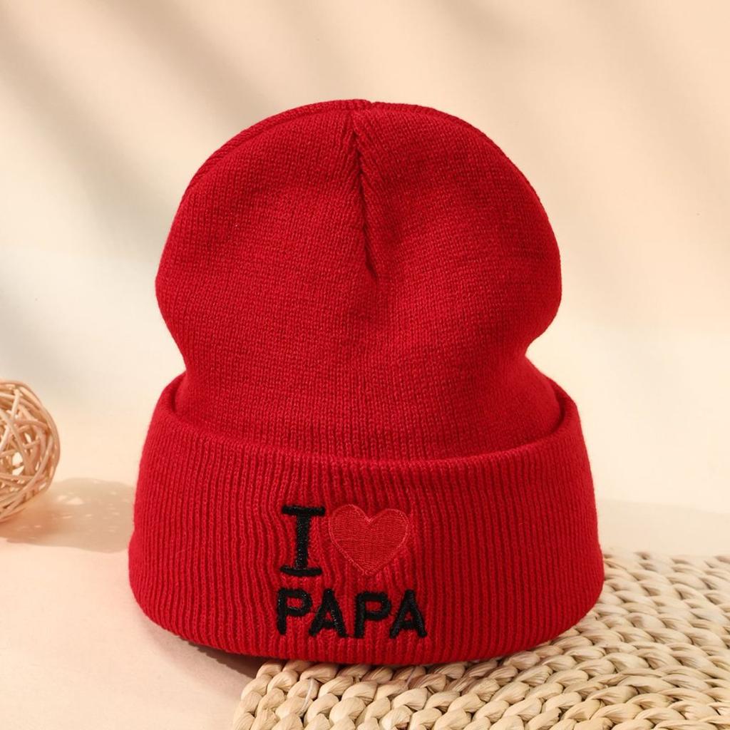 Children'S Hat Autumn And Winter Warm Letter Embroidery Couple Pullover Wool Hat
