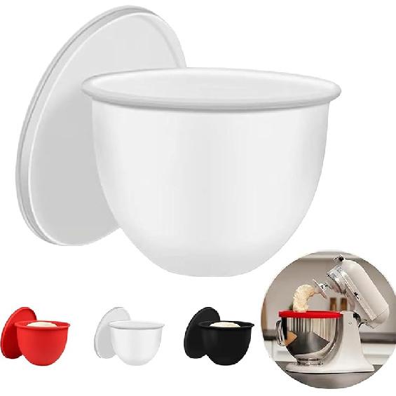

Kitchen Silicone Mixer Bowl Insert Aid with Lid Included Mixer Attachment Liner Stand Mixer Accessories Liner for 5 Quart Stand Mixer белый