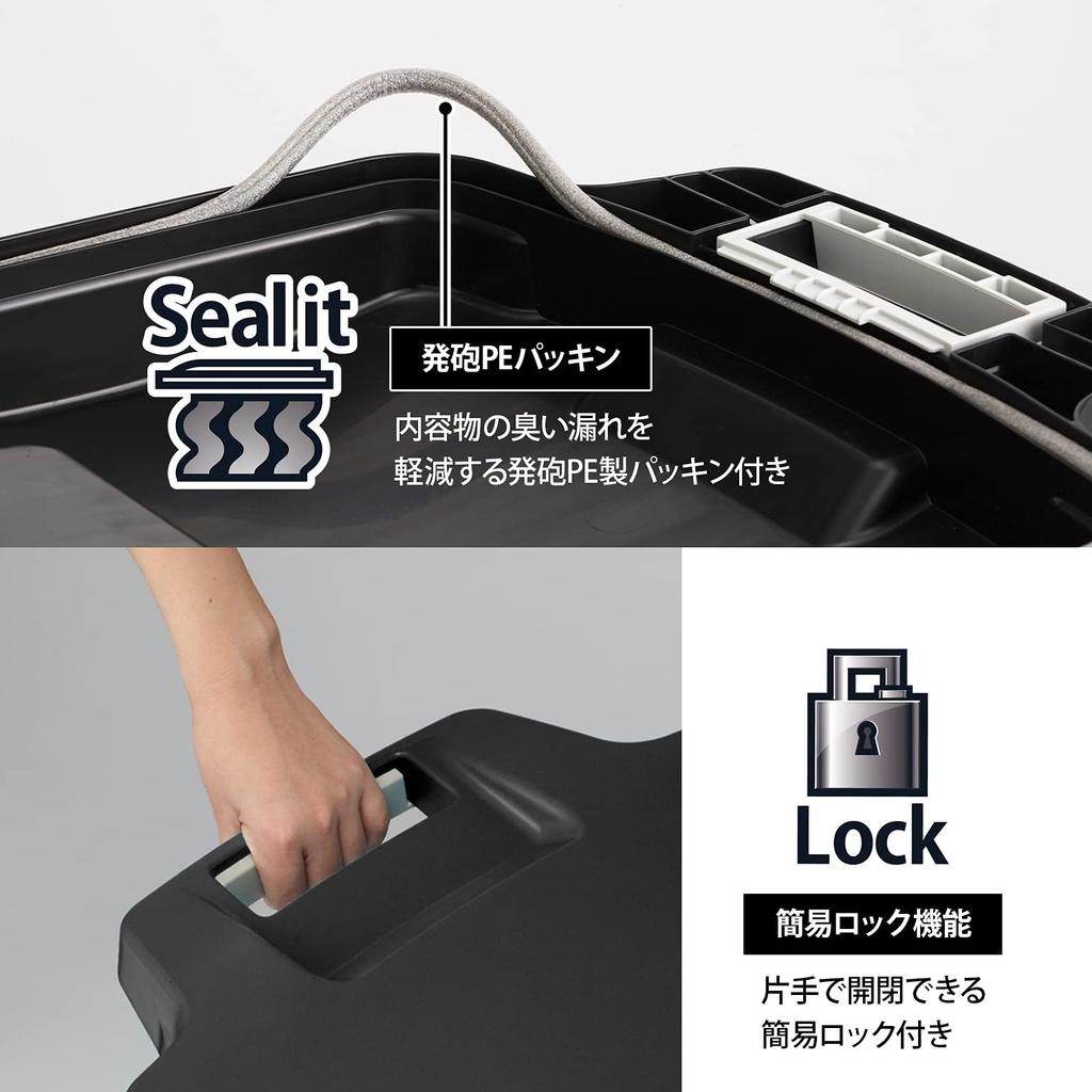 Squirrel Large Trash Can Caster Pail Blue 45L 2 Wheels with Drain Plug Made in Japan 45C2