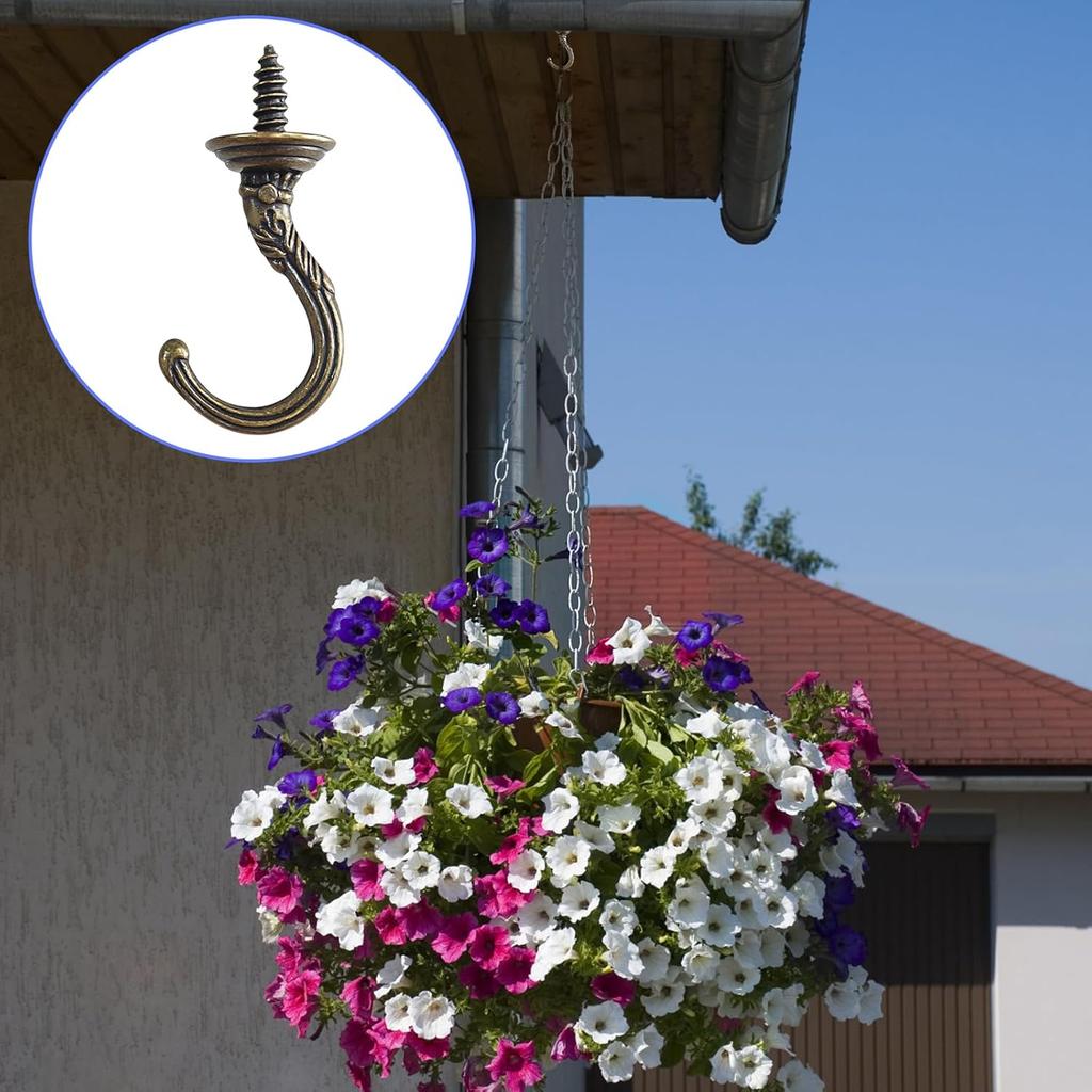 20 Pcs Screw Hooks, Pattern Carving Hooks Screw in Mug Hooks Metal Heavy Duty Screw Wood Wall Ceiling Hooks Plant Hooks Indoor Outdoor for Utensils