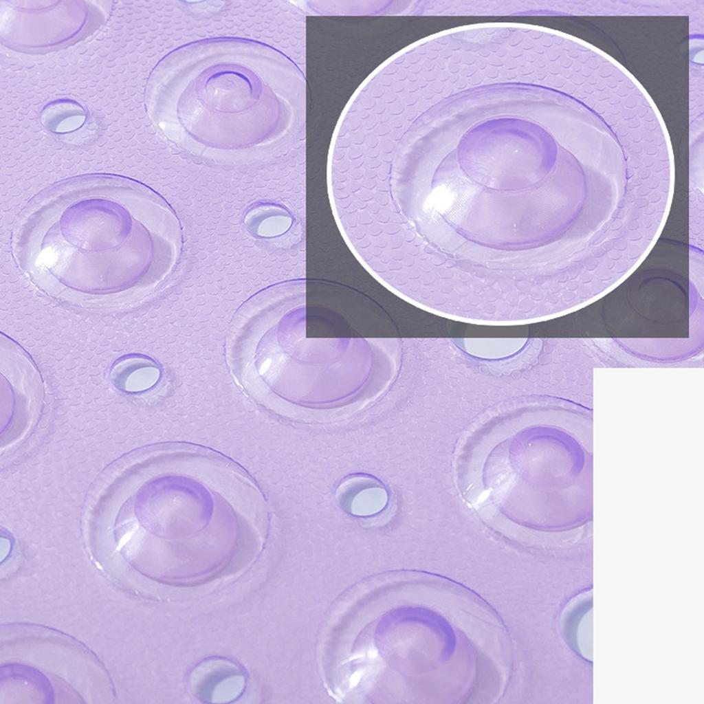 Bathroom Shower Mat 40x100cm PVC Skid Resistant Long Strip Shower Mats with Suction Cups for Home Purple