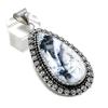Natural Dendrite Opal Gemstone 925 Sterling Silver Jewelry Pendant 2.48" ETC-14219
