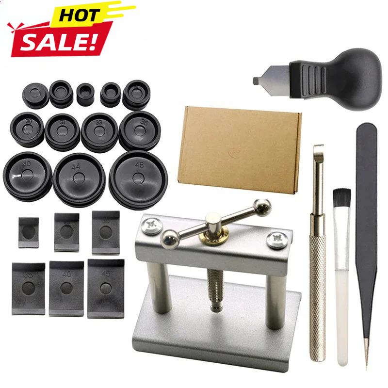 23PCS Professionelles Uhrenpresse-Set Uhrenboden für GEHÄUSE Schließwerkzeug & Einpressstempel Uhrenreparaturwerkzeug Stempel-Set für Uhrmacher