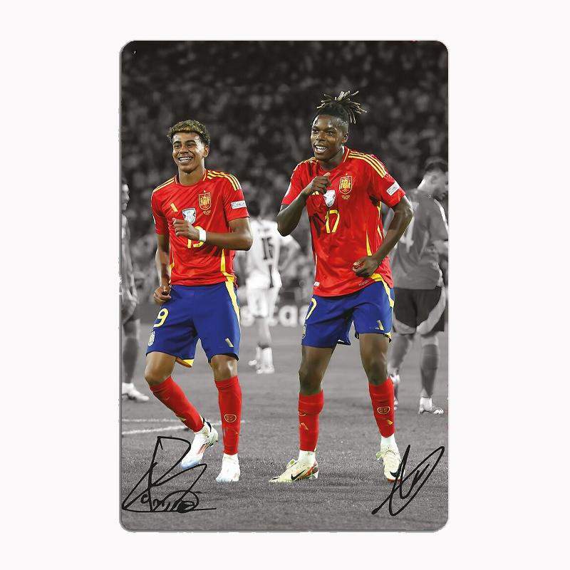 Nico Williams Minimalistischer Fußballspieler Retro Metall Poster Schild Club Wandbild Wandkunst Plakette Blech Raumdekoration Heimdekor