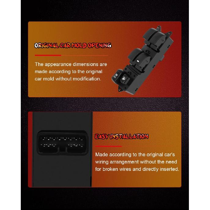 cciyu Power Window Switch Driver Side for Mitsubishi Galant 2007-2012, Endeavor 2007-2011, Lancer 2004-2007, Montero 2005-2006, Replaces MR587943
