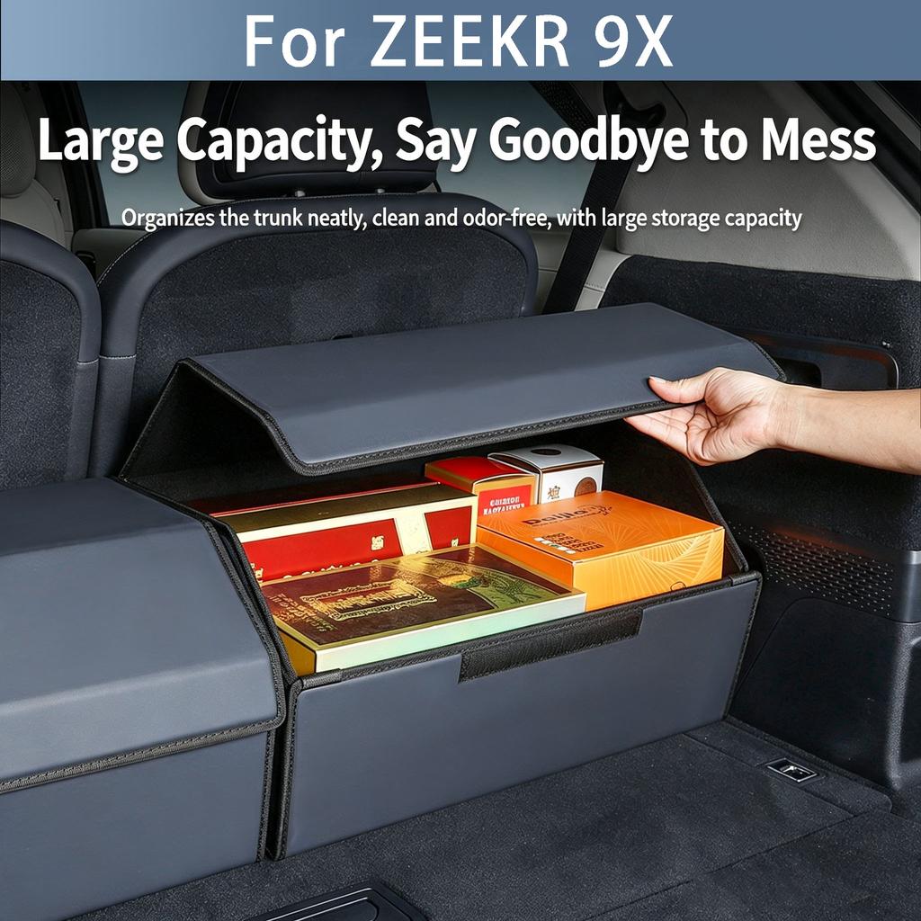 For ZEEKR 9X Trunk Storage Box, Car-mounted Organizer, Tailgate Storage Box, Vehicle Accessory Organizer