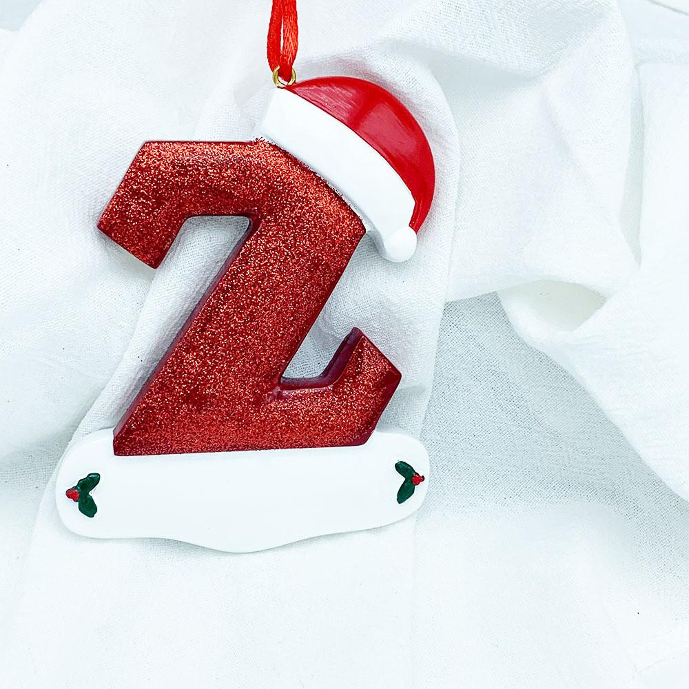 Beautifully Handpainted Crafted Resin Christmas Ornaments With 26 Alphabet Letters A To Z For Decor Stylish