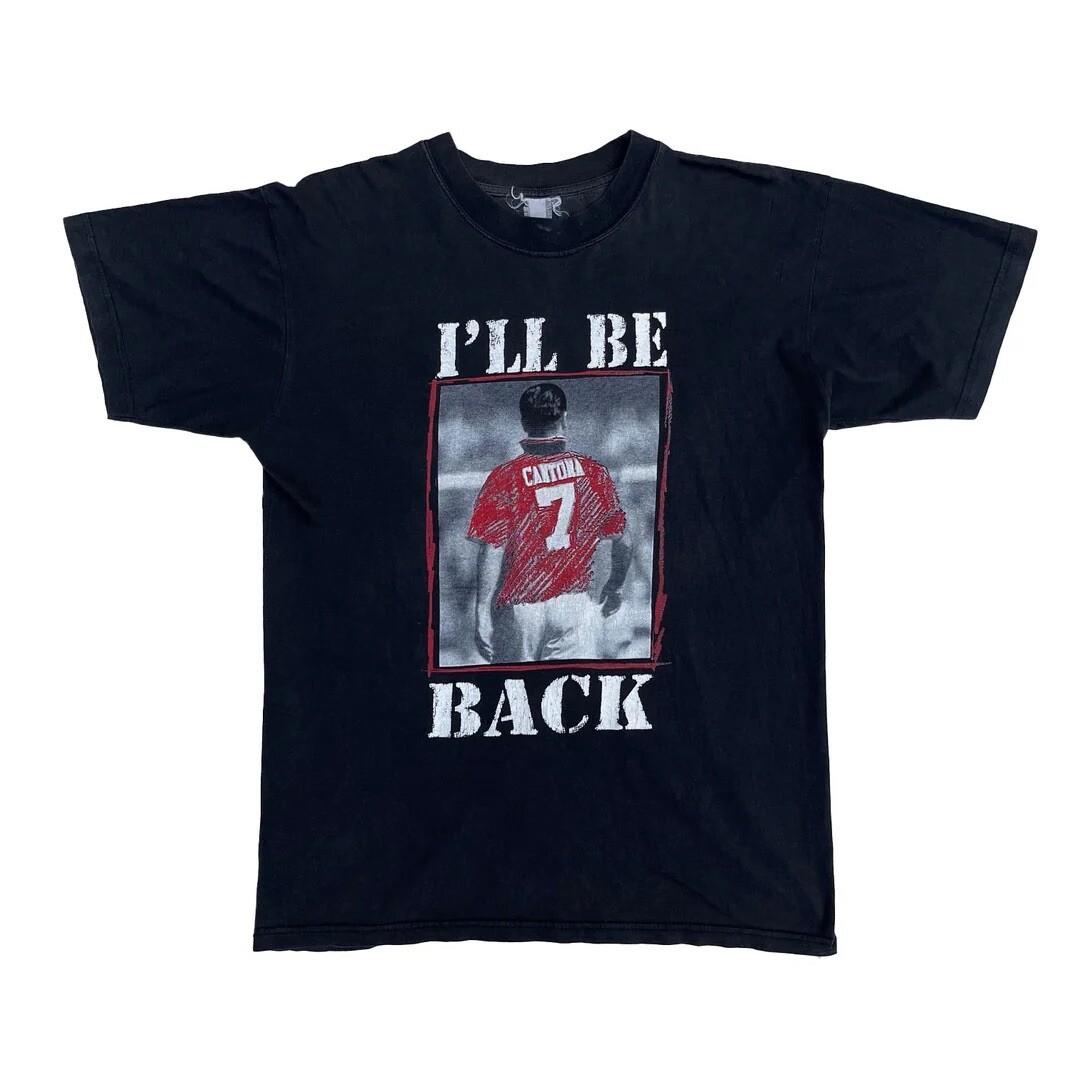 Eric Cantona 1990 90s Vintage Manchester United Soccer Football Back Unisex T-Shirt XL