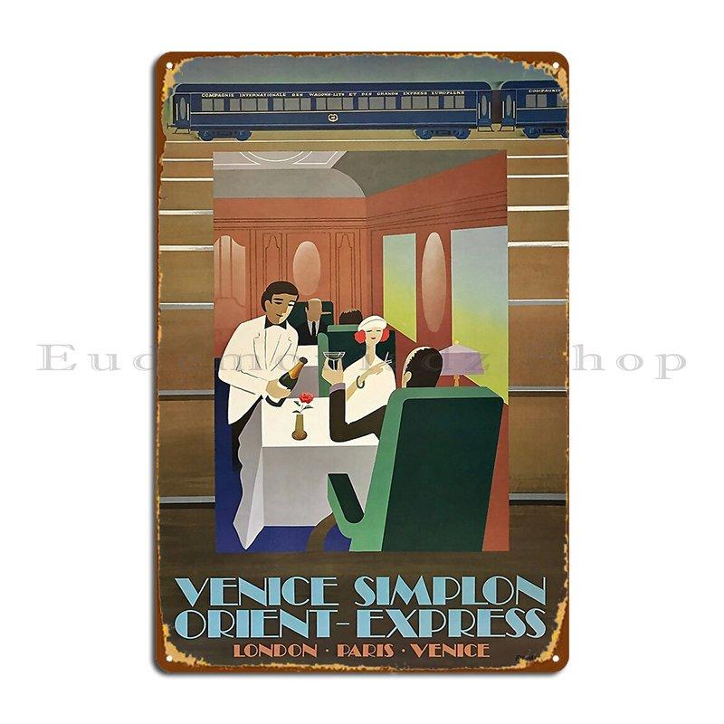 Orient Express Retro Poster Metal Plaque Classic Garage Designing Garage Club Cinema Tin Sign Poster 20x30cm(7.8x11.8inch)