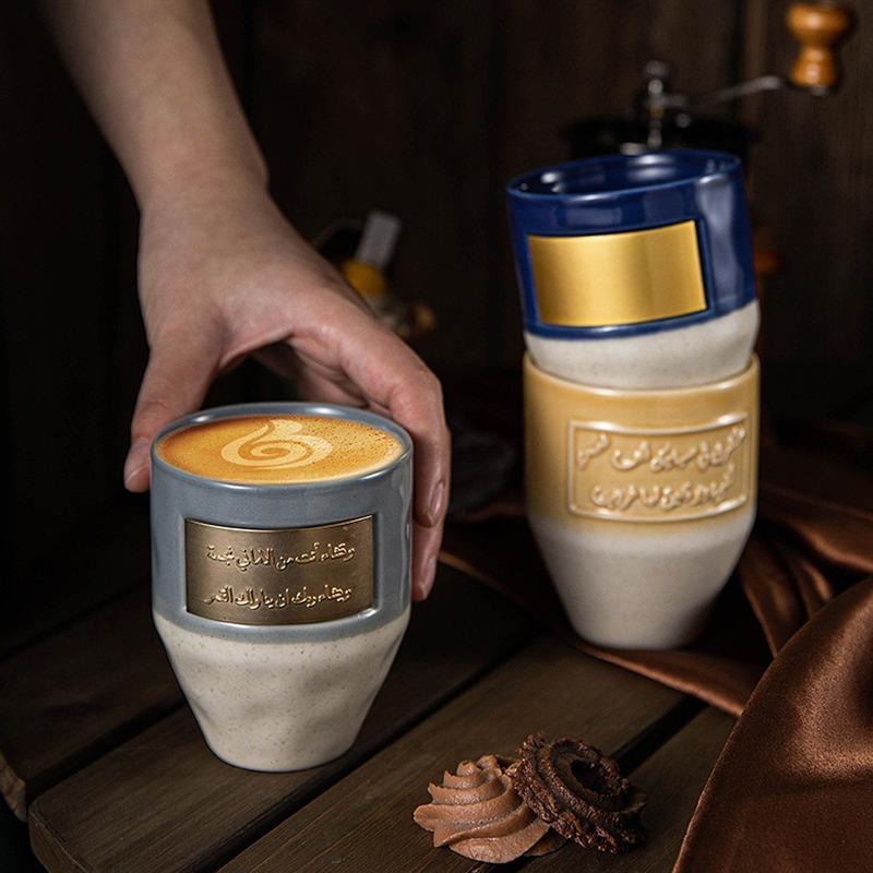Aesthetic Ceramics Mugs for Drinks Saudi Arabia Elegant Coffee Cups Creative Drinkware Vintage Unusual Ceramic Thermal Coffee Mug Holiday Gifts